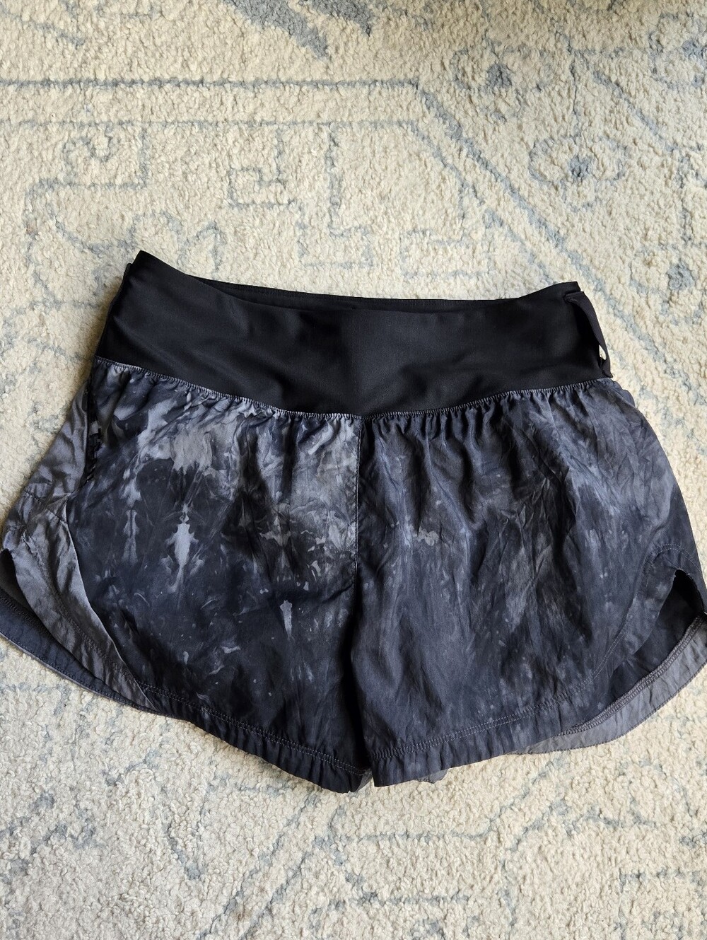 Nike Trail Black and Charcoal Tie-Dye Running Pocket Shorts